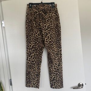 Leopard pant with tie
